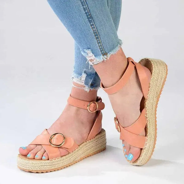 Madison Lilith Crossover Espadrille Sandal - Matt Peach