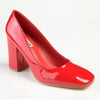 Madison Louise Block Heel Court - Dark Red