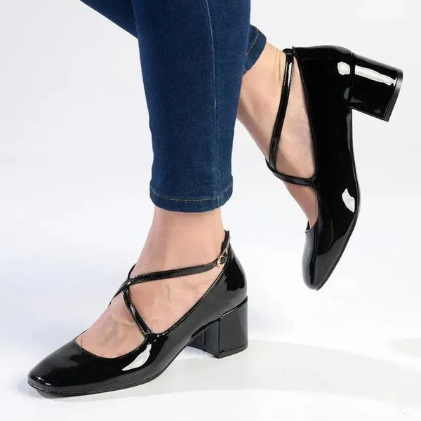 Madison Luzz Low Block Heel - Black