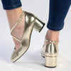 Madison Luzz Low Block Heel - Champagne Gold