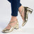 Madison Luzz Low Block Heel - Champagne Gold
