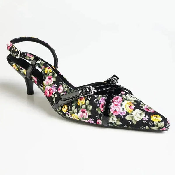 Madison Maddie Kitten Heel - Floral Black