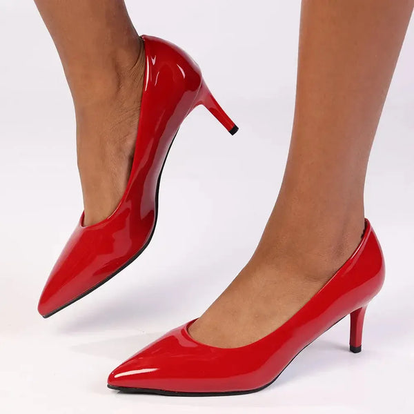 Madison Magnolia Pointy Toe Court - Red Patent