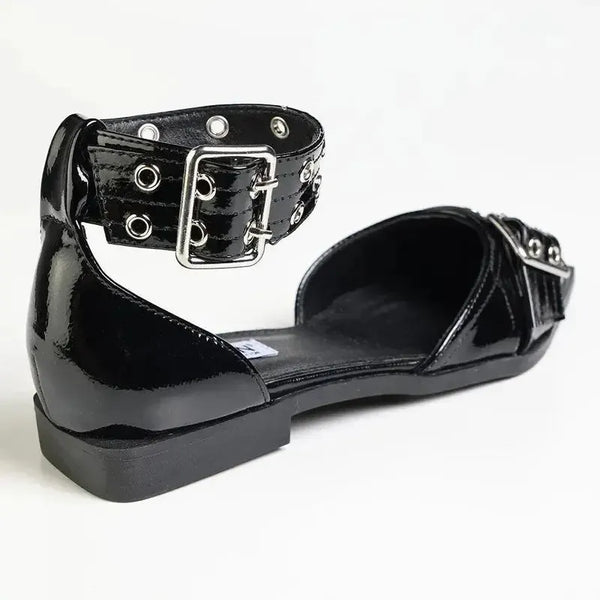 Madison Mallory Eyelet Ankle Tie Pump - Black