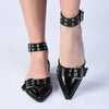 Madison Mallory Eyelet Ankle Tie Pump - Black