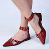 Madison Mallory Eyelet Ankle Tie Pump - Burgundy