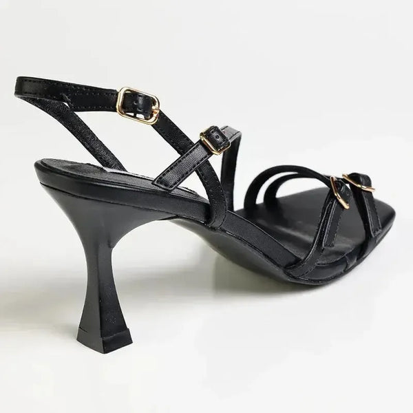 Madison Manon 2 Buckle Heel - Black