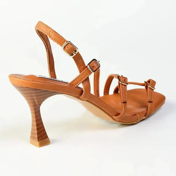 Madison Manon 3 Buckle Heel - Tan
