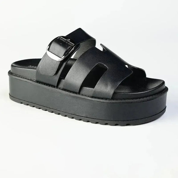 Madison Maple H-Bar Sandals - Black