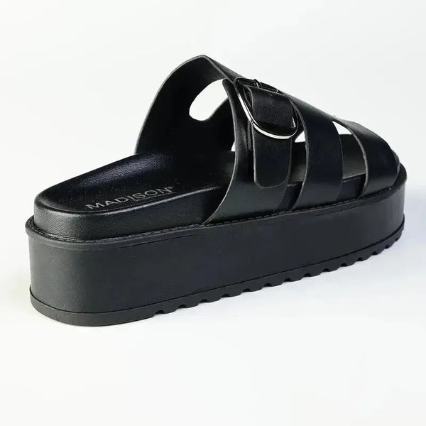 Madison Maple H-Bar Sandals - Black