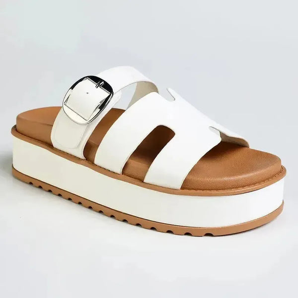 Madison Maple H-Bar Sandals - White