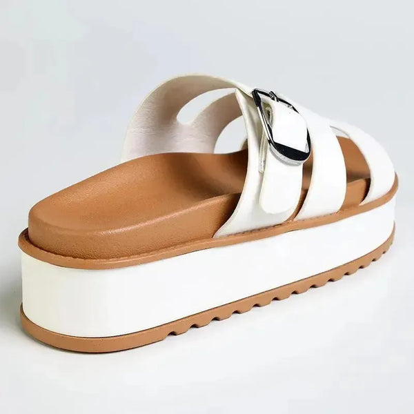 Madison Maple H-Bar Sandals - White