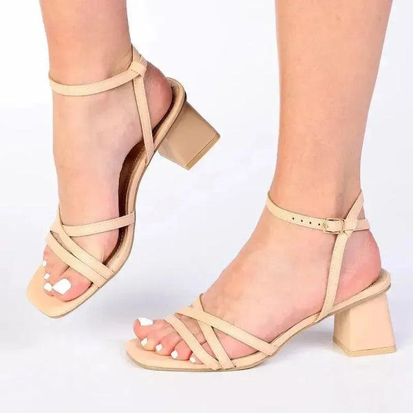 Madison Mariah Block Heel - Nude