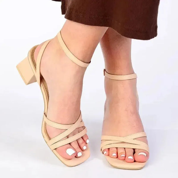 Madison Mariah Block Heel - Nude