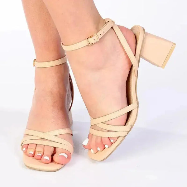 Madison Mariah Block Heel - Nude