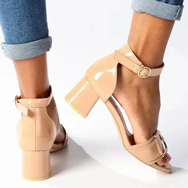 Madison Mariam D Trim Block Heel - Dark Nude