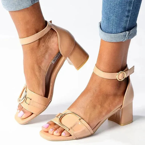 Madison Mariam D Trim Block Heel - Dark Nude