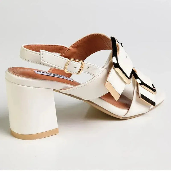 Madison Marilyn Block Heel - White