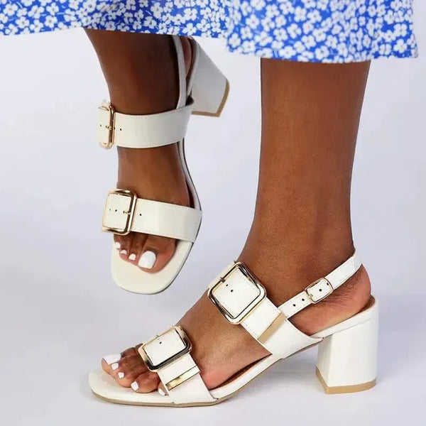 Madison Marilyn Block Heel - White