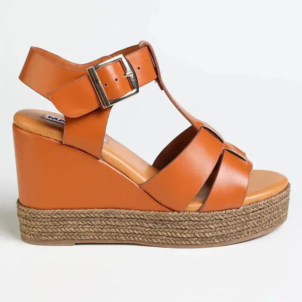 Madison Marina Espadrille Wedge Sandals - Tan
