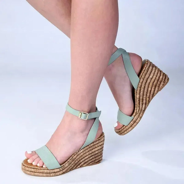 Madison Marion Espadrille Wedge Sandals - Light Sage