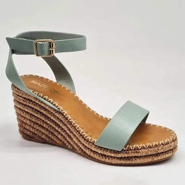 Madison Marion Espadrille Wedge Sandals - Light Sage