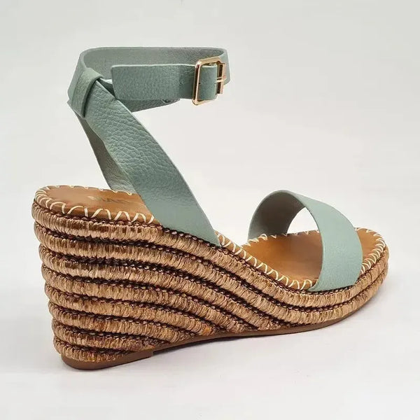 Madison Marion Espadrille Wedge Sandals - Light Sage
