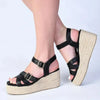 Madison Marissa Espadrille Wedge - Black