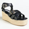 Madison Marissa Espadrille Wedge - Black