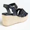 Madison Marissa Espadrille Wedge - Black