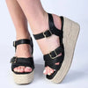 Madison Marissa Espadrille Wedge - Black