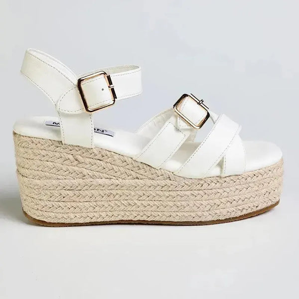 Madison Marissa Espadrille Wedge - White