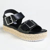 Madison Marlowe Espadrille Sandal - Black