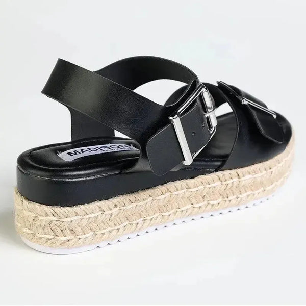 Madison Marlowe Espadrille Sandal - Black
