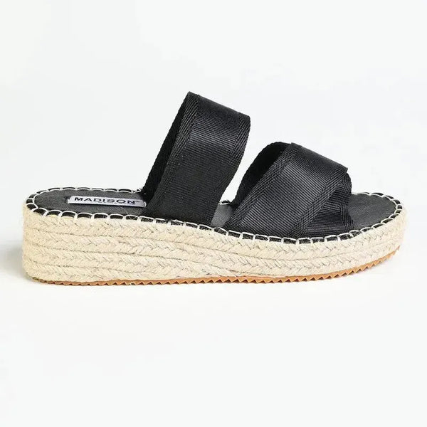 Madison Martha Espadrille Wedge - Black