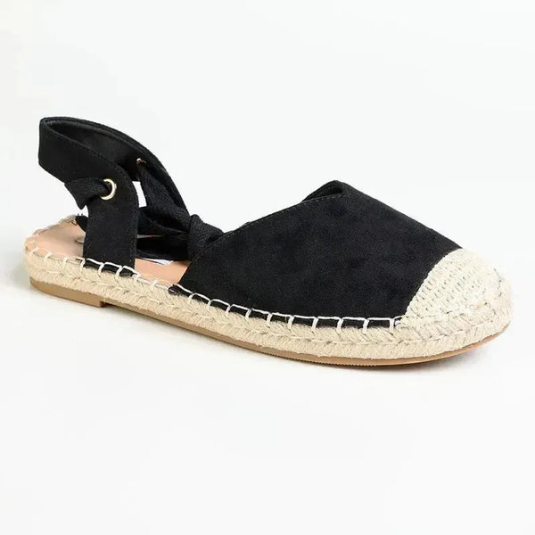 Madison Martini Espadrille Flats - Black