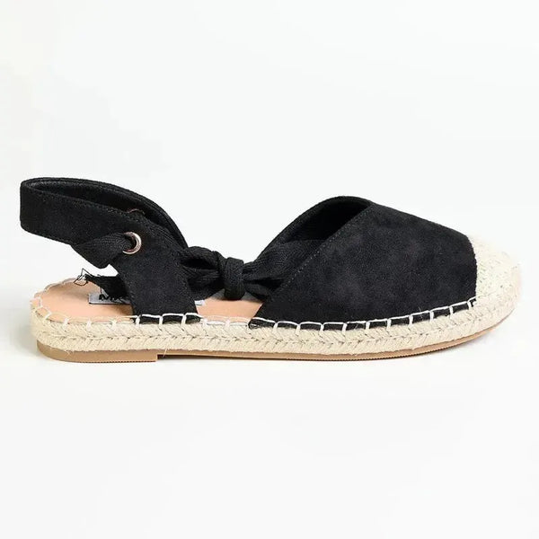 Madison Martini Espadrille Flats - Black