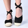 Madison Martini Espadrille Flats - Black