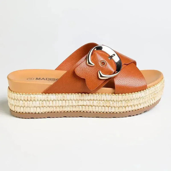 Madison Maven Cross Over Sandal - Tan