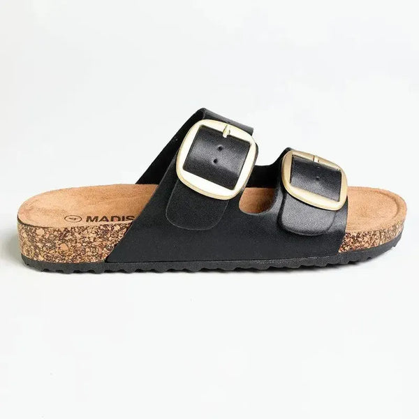 Madison May Double Buckle Sandal - Black