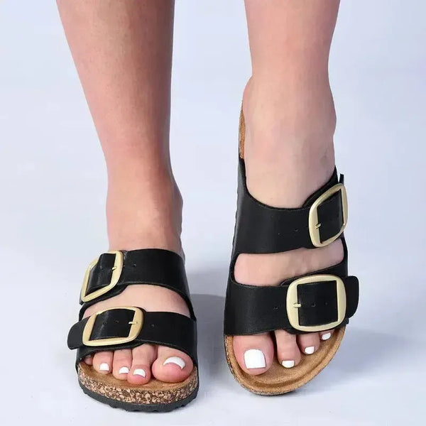 Madison May Double Buckle Sandal - Black