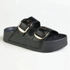 Madison Mckenna Double Buckle Footbed Sandal - Black