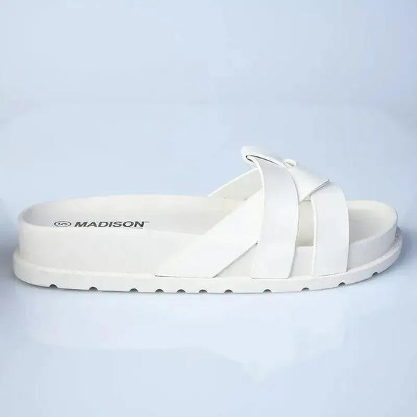 Madison Meadow Crossed Strap Sandal - White