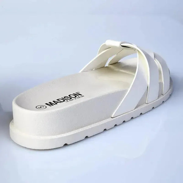 Madison Meadow Crossed Strap Sandal - White
