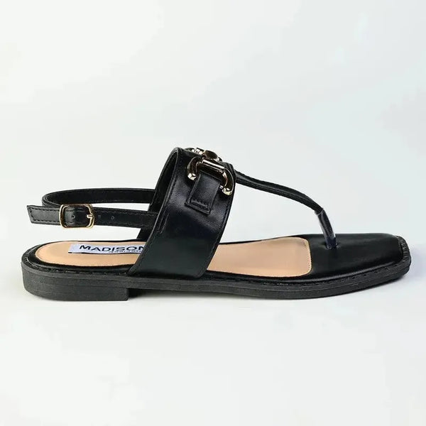 Madison Mercy T-Bar Flat Sandal - Black