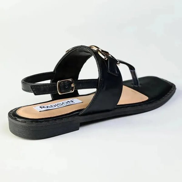 Madison Mercy T-Bar Flat Sandal - Black