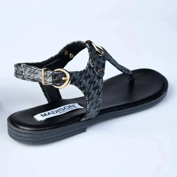 Madison Meredith T-Bar Flat Sandal - Black