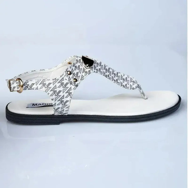 Madison Meredith T-Bar Flat Sandal - White Multi