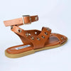 Madison Merrit Cross Over Flat Sandal - Tan