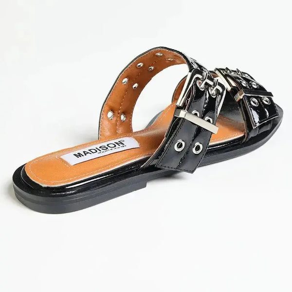 Madison Mia Push In Sandal - Black